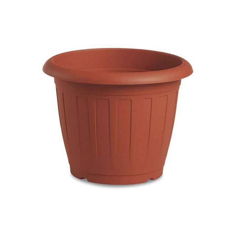 VASO GIARDINO IN PLASTICA TONDO TERRACOTTA VENEZIA PER PIANTE E FIORI-Varie  misure Ø 30 cm