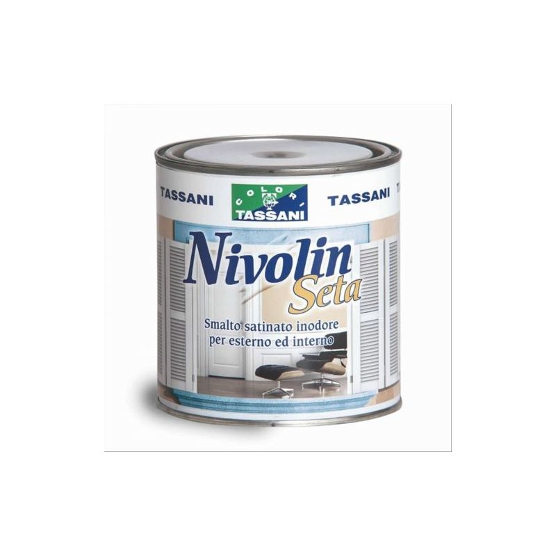 NIVOLIN SETA SMALTO SINTETICO INODORE BIANCO SATINATO ESTERNO/INTERNO  LT.0,75