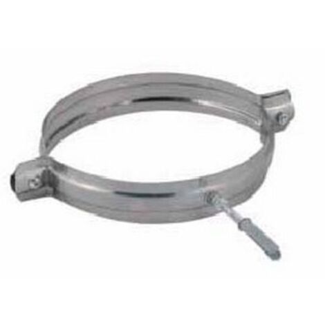 COLLARE FASCETTA MURALE ACCIAIO INOX FISSAGGIO A MURO CANNE FUMARIE  250 mm