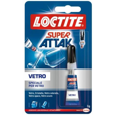 SUPER ATTAK VETRO 3 grammi COLLA ADESIVO ISTANTANEO HENKEL