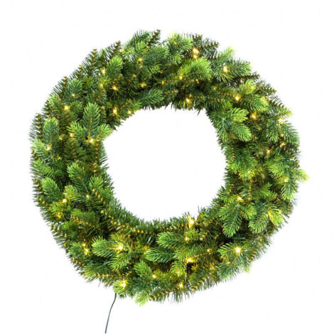 Corona ghirlanda Madison diam. 45cm con 80 Led a batteria Addobbo Natale (1/5)