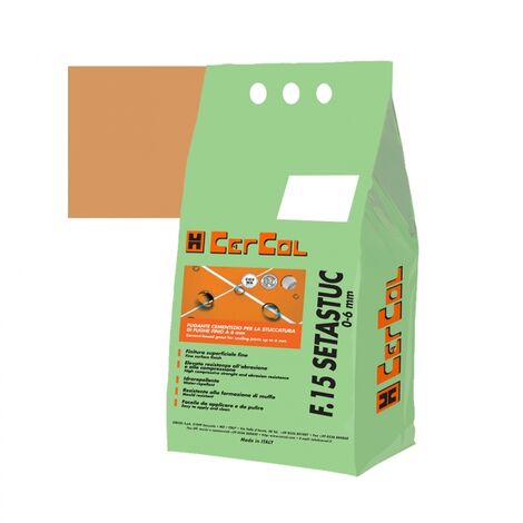 F15 SETASTUC 0-6 Stucco cementizio Idrorepellente fughe pavimento parete kg.5 CERCOL 75 Terracotta