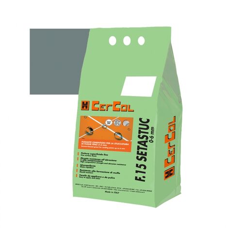 F15 SETASTUC 0-6 Stucco cementizio Idrorepellente fughe pavimento parete kg.5 CERCOL 174 Grafite