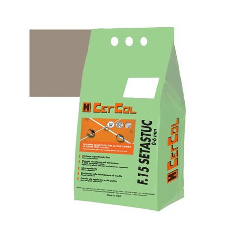 F15 SETASTUC 0-6 Stucco cementizio Idrorepellente fughe pavimento parete kg.5 CERCOL 149 Sabbia Vulcanica