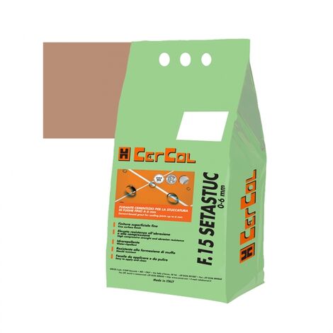 F15 SETASTUC 0-6 Stucco cementizio Idrorepellente fughe pavimento parete kg.5 CERCOL 16 Caramel