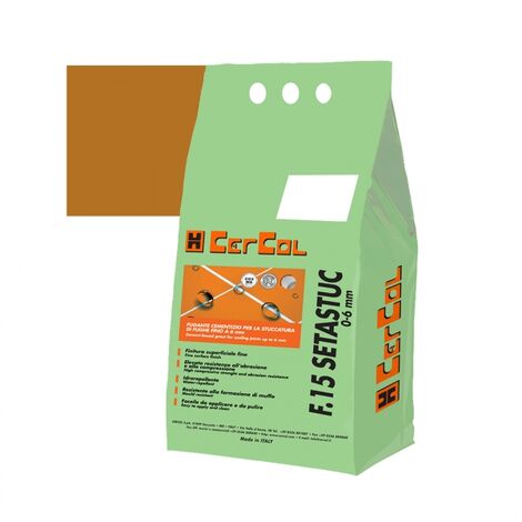 F15 SETASTUC 0-6 Stucco cementizio Idrorepellente fughe pavimento parete kg.5 CERCOL 20 Nocciola