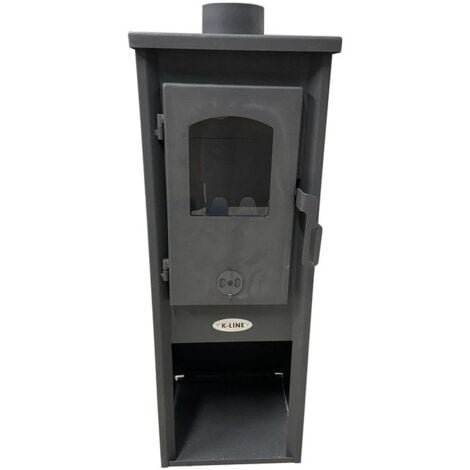 Stufa A Legna In Acciaio 5,2 kW Con Vano Portalegna K-Line Karso Antracite