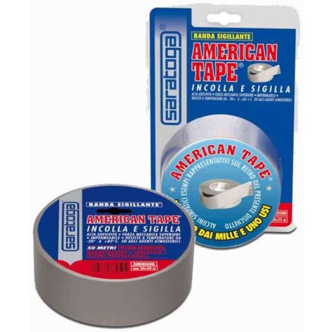 Nastro Americano Gaffa tape mt 25 x 50mm Saratoga - Grigio mt 25 x 50mm