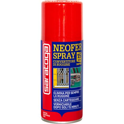 NEOFER SPRAY CONVERTITORE DI RUGGINE 150ml VERNICIABILE DOPO 15min SARATOGA