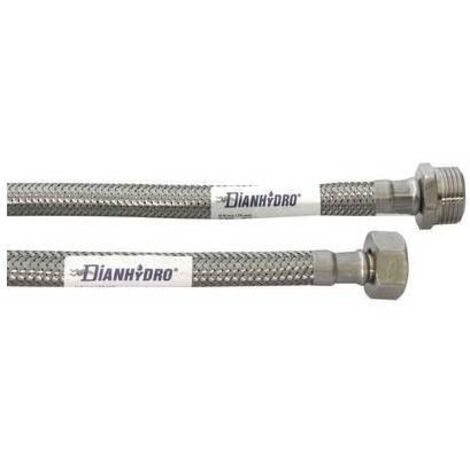 FLESSIBILE PER ACQUA IN ACCIAIO INOX 1/2x1/2 M/F - 60 cm