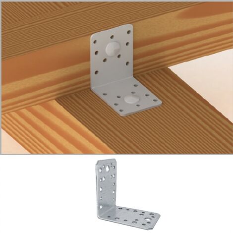PIASTRA STAFFA SCARPA AD ANGOLO PER ANCORAGGIO LEGNO 70x70x55mm ZINCATA