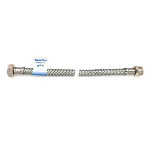 FLESSIBILE PER ACQUA IN ACCIAIO INOX 1/2x1/2 M/F - 40 cm