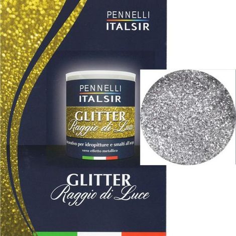 Glitter 3d In Emulsione Gel 250 Ml Per Idropittura Pittura Murale Decoro Argento Agli250a