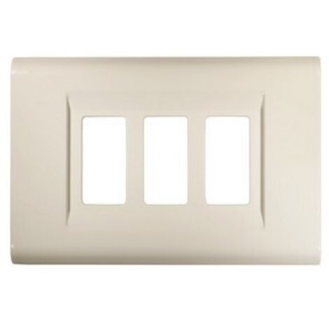 Feb Elettrica PLACCA CLICK  col. Bianco 3 posti Feb Elettrica 50 PZ