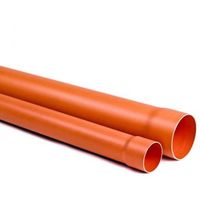 TUBO PVC PLASTICA ROSSA ARANCIO 2 METRI ACQUA FOGNA 40 mm