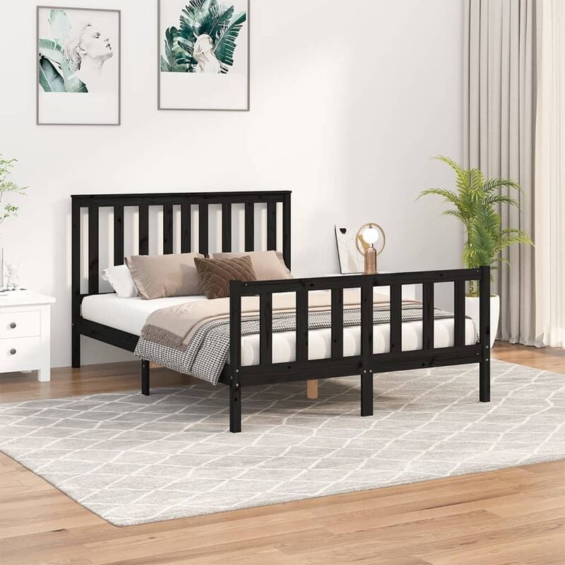 Black twin deals wood bed frame