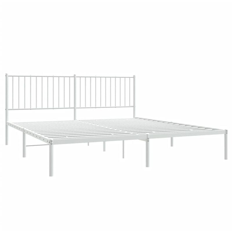 Ikea white metal bed deals frame queen