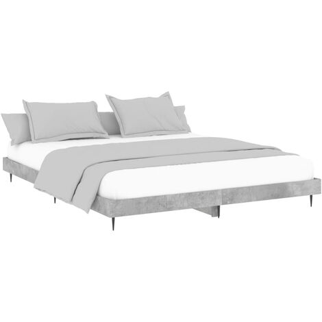 Goodvalue Bed Frame Concrete Grey X Cm Ft King Size Engineered Wood