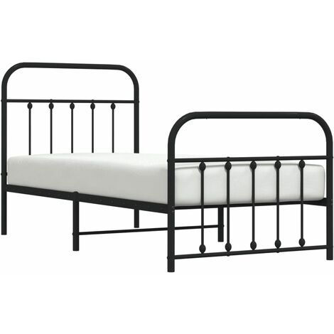 Black metal bed frame deals without footboard