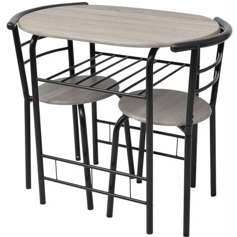 Fava Dining Set with 2 Chairs by Brayden Studio - Black