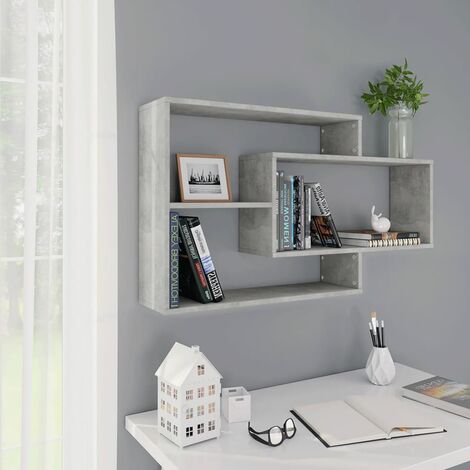 Wall Corner Shelves 4 pcs Concrete Grey 25x25x3.8 cm MDF