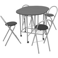 Galligan Folding Dining Set with 4 Chairs by Brayden Studio - Black