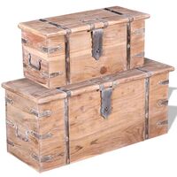 Araujo 2 Piece Acacia Wood Storage Chest Set by Bloomsbury Market - Brown