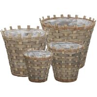 4 Piece Plastic Planter Box Set by Longshore Tides - Brown