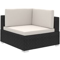 Conway 5 Seater Rattan Corner Sofa Set by Dakota Fields - Black