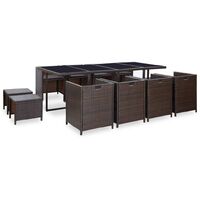 Pilar 12 Seater Dining Set with Cushions by Dakota Fields - Brown