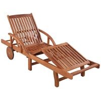 Jago Reclining Sun Lounger with Table by Dakota Fields - Brown