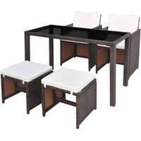 Banta 4 Seater Dining Set with Cushions by Dakota Fields - Brown