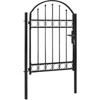 Bangert Arched Top Fence 3' x 4' (1m x 1.25m) Metal Gate by Dakota Fields - Black