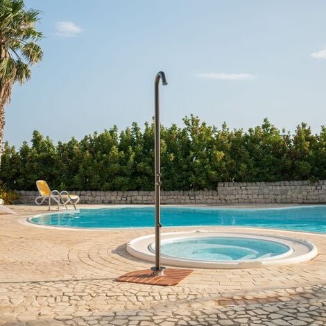 Simius ducha exterior jardín piscina alcachofa diseño acero inox