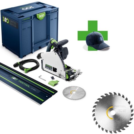 Festool – Tauchsäge TS 60 KEBQ-Plus-FS – 60 mm Schnitttiefe – Brushless-Motor – KickbackStop für Sicherheit – inkl. Kreissägeblatt 168x1,8x20 W28 (1/5)