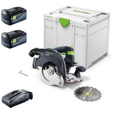 Festool Akku Handkreissäge HKC 55 EB-Basic + 2x Akku 18V 5,0 + Ladegerät TCL 6 (1/5)