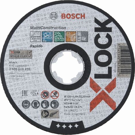 Bosch X-LOCK Trennscheibe 125x1,6x22,23 mm Ausführung gerade Multi Material