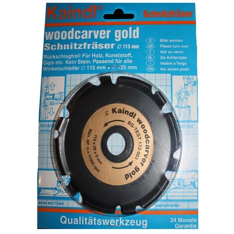 woodcarver Kaindl Schnitzfräser Winkelschleifer 115+125mm 11030 115x28x9 gold mm