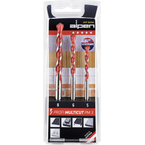 Alpen Bohrer-Kassette Profi Multicut PM3 Ø 5, 6, 8 mm Hartmetall 100703100 (1/4)