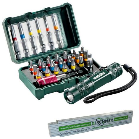 Metabo Bit-Box 29tlg Flashlight -PL100 Lampe + Maßstab Kirchner Edition (1/5)