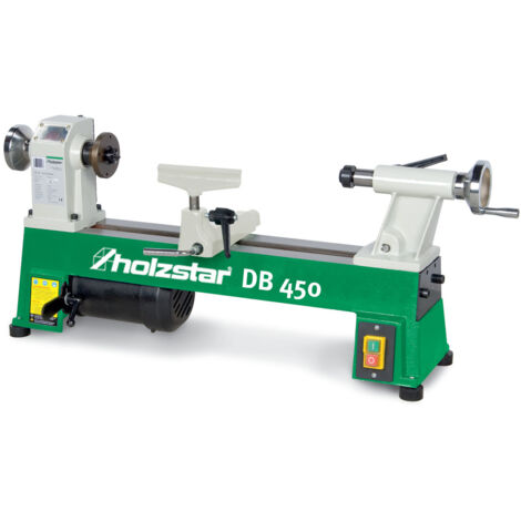 Drehmaschine Holzstar DB450 – Klein-Drechselbank mit 450 mm Spitzenweite – Drehdurchmesser 254 mm – 5 Drehzahlstufen – für Hartholz (1/5)