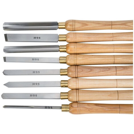 Holzstar Drechselmesser Set 8-teilig Drechseleisen für Drechselbank