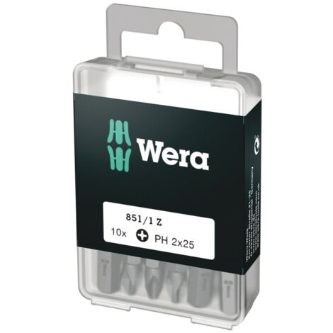 Wera 851/1 Z DIY Bits, PH 2 x 25 mm, 10-teilig 05072401001