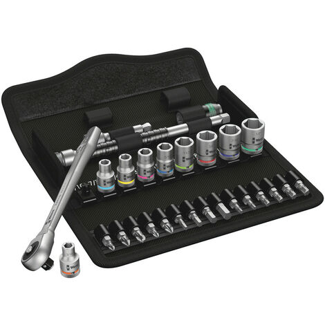 Schrauber Bit-und Ratschen-Set 1/4" WERA 8100 SA 10 Zyklop Metal Imp 1/4" (28 teilig)