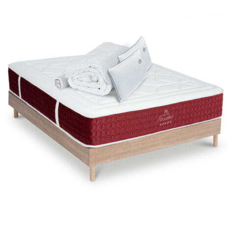 Ensemble Matelas Passion Ressorts ensachés Accueil mémoire + sommier + accessoires - 180 x 200 (1/5)