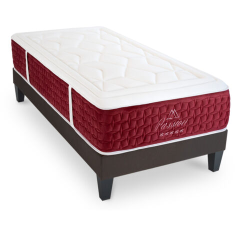 Ensemble Matelas Passion Ressorts ensachés Accueil mémoire et sommier en kit - 90 x 190 cm (1/4)