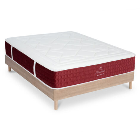 Ensemble Matelas Passion Ressorts ensachés Accueil mémoire et sommier kit bois - 180 x 200 cm (1/5)