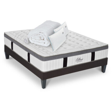 Matelas Altesse Mousse Haute densité Accueil Mémoire de forme+ sommier + accessoires - 180 x 200 cm (1/5)