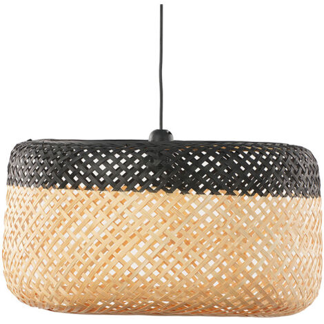 Suspension ronde bambou bicolore (1/4)