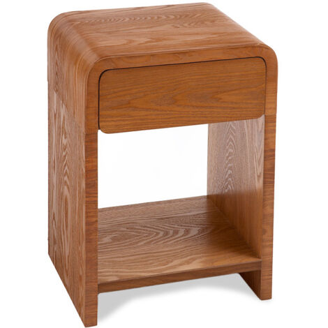 Table de nuit 1 tiroir 1 niche - Bois foncé - BORGO (1/3)